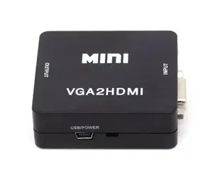 Prix pas cher Plug and play 1080P Mini VGA2HD Adaptateur avec audio VGA vers HD Converter Box