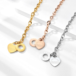 Pulsera de Cadena de Oro Rosa para Mujer con Dije de Corazón y Cierre de Palanca, Joyería de Regalo - Product Image 4