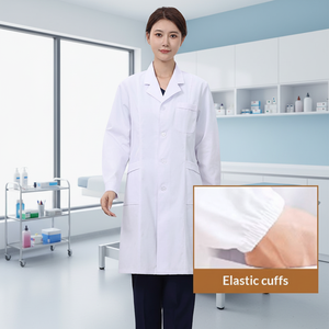 Camice da Laboratorio Premium Antirughe Bianco, Uniforme Medica per Dottori e Personale Ospedaliero - Product Image 4