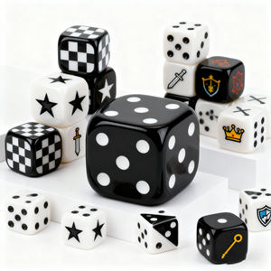 맞춤형 다면체 아크릴 게임 검 십자가 D6 D12 D20 주사위 그리스 신화 주사위 환상 패턴 종이상자 포장 - Product Image 6