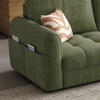 Canapé d'angle modulable Zayshine en chenille crème moderne 4 places pour salon, appartement, villa, avec rangement ajustable et fonction lit