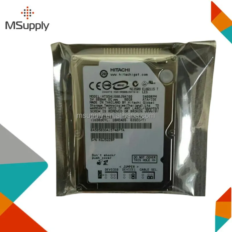 HTS541680J9AT00 Disco Duro Portátil de 80GB, 5400RPM, Ultra 2/S, 8MB de Caché, 2,5 ", 9,5mm