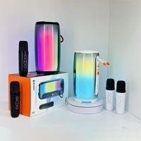 Système audio sans fil 5.0 tout-en-un pour karaoké, portable, extérieur, domestique, de bureau, avec écran intégral, lumière d'ambiance et caisson de basses