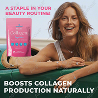Aeglewell Poudre de peptides de collagène multi-sources sans OGM, nourrie à l'herbe, avec biotine, vitamine C et acide hyaluronique pour le blanchiment de la peau