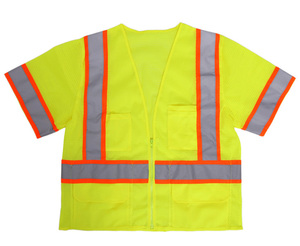 क्लास <span class=keywords><strong>3</strong></span> हाई विज़ रिफ्लेक्टिव छोटी आस्तीन वाली सुरक्षा टी-शर्ट जेब के साथ बनियान - Product Image 2