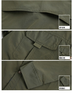 Chemise de randonnée tactique pour homme à manches longues avec logo personnalisé, boutons, poche zippée, chemise de pêche en softshell, chemises pour hommes - Product Image 2
