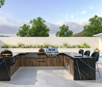 Comptoir de cuisine extérieur modulaire multifonction personnalisé pour la construction d'espaces de loisirs privés (patio et jardin)