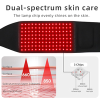 Çift Dalga Boylu LED Işıklı Masaj Kemeri, 660nm 850nm Işık ile Katlanabilir Ayarlanabilir Vücut Sarma Pedi, Bel, Boyun, Diz ve Sırt için Günlük Kullanım