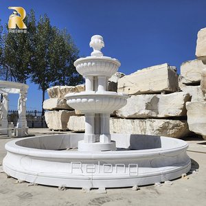 Fuente de agua de piedra de mármol blanco circular grande <span class=keywords><strong>para</strong></span> jardín al aire libre de Villa - Product Image 3