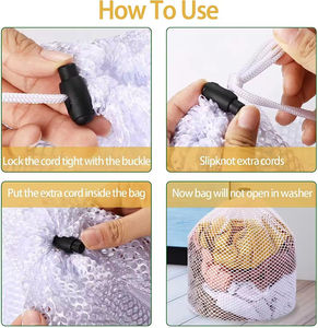 Sacs à linge en filet à cordon de serrage, prix de gros, plusieurs tailles, fond rond, en nylon, pour machine à laver - Product Image 5