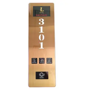 Brushed Metal Gold Hotel LED Doorplate Touch Switch DND MUR Laundry Doorbell LOGO Room Number Sign Electronic Doorplate