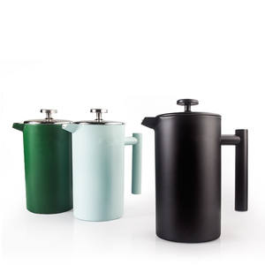 Cafetière à presse française en <span class=keywords><strong>acier</strong></span> inoxydable à double paroi noir mat - Product Image 4