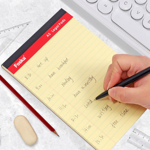 Fournitures de bureau Foska papeterie d'affaires Portable déchirer A4 A5 cahiers en papier jaune écriture bloc-notes juridique pour une utilisation <span class=keywords><strong>scolaire</strong></span> - Product Image 3