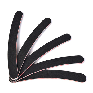 Lima de Uñas Curva Negra de Grano 100/180 con Punta Afilada Falcate, Pulidor de Doble Cara para Herramientas de Manicura y Pedicura - Product Image 2