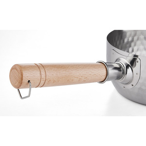 Stainless Steel Yukihira <b>Pan</b> With Wooden <b>Handle</b> Handmade Uncoated Non Stick Sauce <b>Pan</b> For Cooking Food - Product Image 2