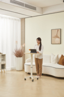Mesa de centro de comedor redonda de madera maciza de estilo moderno europeo Escritorio de ordenador ajustable