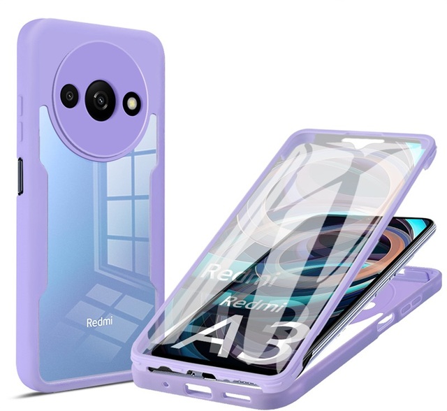 360 Full Body Screen Protector Transparent Case for Xiaomi Redmi A3 10 12 / A1 A2 / 12C 13C / Note 13 12S 13 Pro+ / Poco M6 Pro
