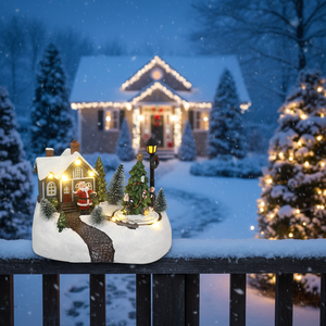 5.5 impermeabile \ "X7 \" X4.5 \ "casa di natale con luce a LED IP65 per uso esterno 6 pz/CS per pasqua - Product Image 3