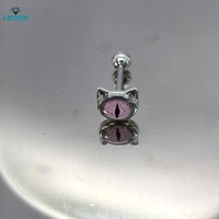 Anillo de lengua de acero inoxidable con ojo de diablo y efecto de goteo de esmalte, unisex, estilo Hiphop, para fiesta gótica rebelde de Halloween, joyería para piercing