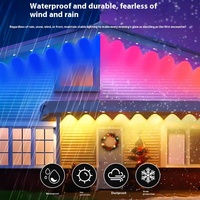 Lumières LED extérieures permanentes à commande par application intelligente, luminosité réglable, éclairage décoratif RGB pour les fêtes