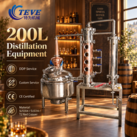 200L TOWIN Équipement de distillation d'huiles essentielles en acier inoxydable, avec logo personnalisé, en cuivre rouge artisanal, pour usage domestique, et colonne de visualisation en verre