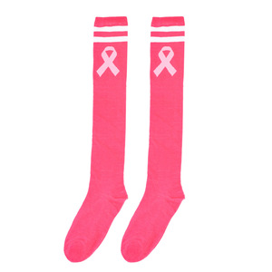 Calcetines hasta la <span class=keywords><strong>rodilla</strong></span> a rayas con cinta rosa para mujer al por mayor calcetines largos de fútbol para la temporada de primavera - Product Image 3
