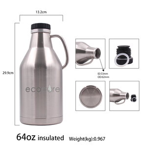 Growler-bière double paroi anti-fuite, en acier inoxydable, <span class=keywords><strong>2l</strong></span>, personnalisée, nouvelle tendance - Product Image 6