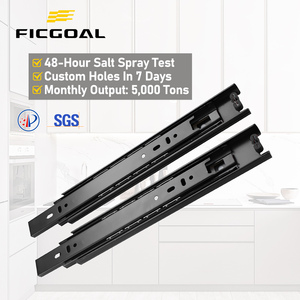 Ficgoal 3-Fold <span class=keywords><strong>Ball</strong></span> <span class=keywords><strong>bearing</strong></span> trượt thép cán nguội cho đồ nội thất nhà bếp phần cứng cabinetry khách sạn phòng tắm ngăn kéo đường sắt kênh - Product Image 1