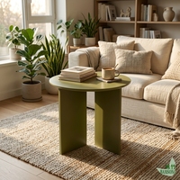 Table d'appoint ronde en bambou, design minimaliste, stable et peu encombrante, table basse de canapé