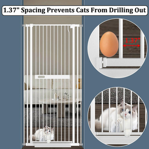 Puerta para Gatos Extra Alta, Puerta Metálica Negra de Montaje a Presión para Perros y Gatos, para Puertas - Product Image 4