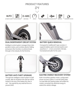 Trottinette électrique pliable pour adultes, <span class=keywords><strong>sans</strong></span> balais, <span class=keywords><strong>sans</strong></span> roues, suspension Lehe K1, batterie amovible intelligente, 48V 350W/500W 7.5 Ah - Product Image 3