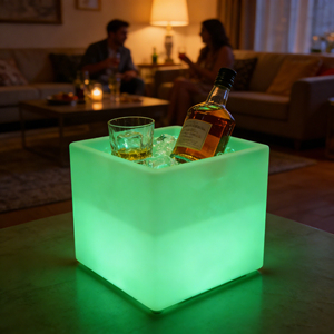 Penjualan Terbaik Logo kustom Bar klub malam transparan ember es plastik dengan desain bersinar LED Modern untuk Hotel - Product Image 5