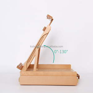 Caballete de mesa de estudio-Caballete de <span class=keywords><strong>artista</strong></span> de madera de haya maciza ajustable y caja de bocetos con almacenamiento para lienzos de hasta 34 "de alto W05B - Product Image 2