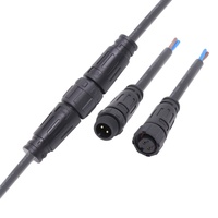 Câble d'alimentation d'éclairage de haute qualité IP68 mâle femelle connecteur en plastique surmoulage M12 fil à fil vis serrure 2pin étanche