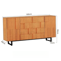 Buffet traditionnel de luxe en bois de couleur noyer, taille 180, console de rangement, table pour chambre à coucher et hôtel