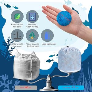 Boules filtrantes <span class=keywords><strong>pour</strong></span> <span class=keywords><strong>piscine</strong></span> de haute qualité 700g, en fibres de polyester blanches, réutilisables, média de filtration d'eau <span class=keywords><strong>pour</strong></span> <span class=keywords><strong>piscine</strong></span> - Product Image 3