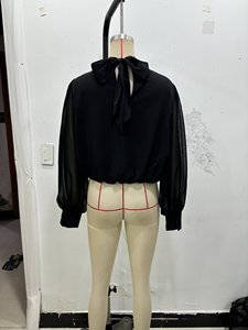TAOP&ZA Primavera 2026 Nuova Collezione <span class=keywords><strong>Camicia</strong></span> da <span class=keywords><strong>Donna</strong></span> con Orlo a Balze, Maniche Lunghe, <span class=keywords><strong>Colletto</strong></span> Alto, Fiocco Arricciato 3666187 3666079 - Product Image 5