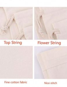 Sac à cordon réutilisable en toile de coton vierge pour artisanat DIY, fêtes, mariages, Noël, rangement, maison, fournitures artistiques, avec logo personnalisé - Product Image 2