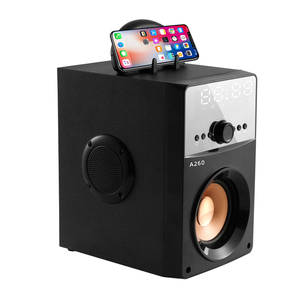 กล่องเสียงแบบพกพา10W RMS,ลำโพงบลูทูธเสียงเบสทำจากไม้แนวเรโทรคุณภาพสูง - Product Image 1