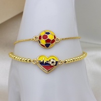 HP276 Nuevo Colgante Esmaltado con Bandera de Colombia y Venezuela, Chapado en Oro de 18K, Conector de Latón con Mapa de País para Pulseras DIY y Joyería