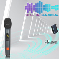 Nouveau Système de Microphone Sans Fil Portable ROCK-II Haute Qualité UHF Rechargeable 2 Canaux pour Karaoké, Noir