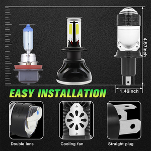 ไฟหน้า LED <span class=keywords><strong>P5</strong></span> H4 9V-60V ไฟหน้ารถยนต์/มอเตอร์ไซค์อเนกประสงค์ 55W สีเหลืองและสีขาว ไฟหน้า 3 สี อุปกรณ์ตกแต่งรถยนต์ - Product Image 6