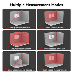 Alat Ukur Konstruksi SNDWAY Laser Merah 630-670nm Pengukur Jarak Sudut 50m Meteran Jarak Laser Digital dengan CE RoHS IP54 - Product Image 4