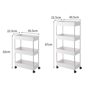 Étagères de rangement étroites pour cuisine, réglables, à quatre niveaux, de type debout, non pliables, écologiques, en plastique PP, gain de place - Product Image 2