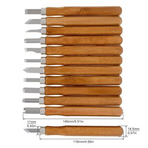 Peaktop 12 PCS 손 조각 끌 도구 세트 나무 조각 도구 세트 - Product Image 6