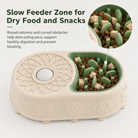 Bol d'alimentation interactif 2-en-1 en silicone Petop Factory pour chiens et chats, avec insert amovible pour léchage et alimentation lente