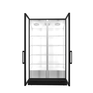 Réfrigérateur vertical à deux portes vitrées, haute efficacité, certifié Energy Star, refroidissement par ventilateur, dégivrage automatique, CE, supermarché, épicerie - Product Image 4