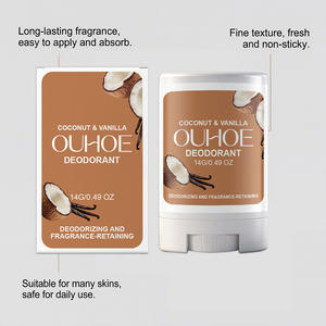 Déodorant en stick OUHOE en gros pour le corps, rafraîchissant, élimination des odeurs, confortable, noix <span class=keywords><strong>de</strong></span> coco et <span class=keywords><strong>vanille</strong></span>, 14g - Product Image 5