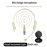 Microphone double oreille haut de gamme à fixation sur la tête - Léger, mini prise XLR TA4F 4 broches compatible avec le système sans fil Shure