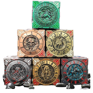 Dragón estereoscópico tocadiscos cuadrado aleatorio de seis lados giratorio Metal borde afilado <span class=keywords><strong>ruleta</strong></span> D6 Dnd dados - Product Image 4